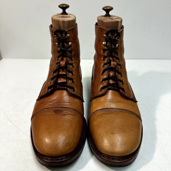 NEW HEELS Rancourt & Co. x Taylor Stitch Moto Boot Brown Made in Maine USA 9.5 D - Picture 4 of 12